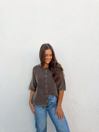 Kolly Cardigan - Washed Brown