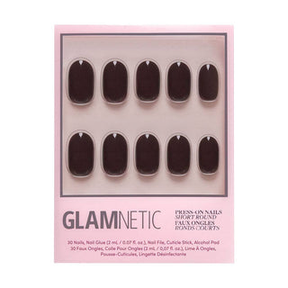 Bark Brown Press-On Nails | Fall Solids | Short Round (Rooted)