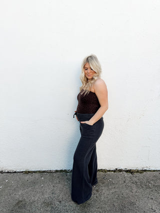 Day Dream Waffle Pants - Black