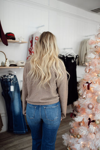 Mocha Button Sweater