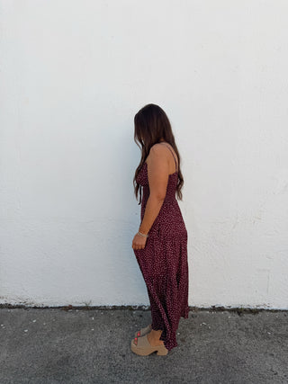 Hadley Polka Dot Dress - Plum