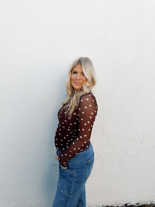 Polka Dot Mesh Top