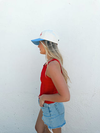 Brynn Floral Tank - Red