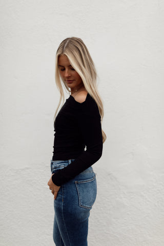 Bailey Boat Neck Top - Black