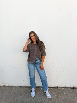 Kolly Cardigan - Washed Brown
