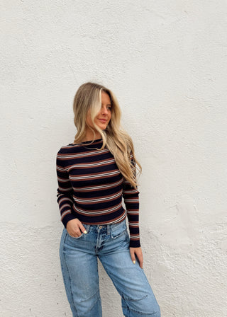 Navy Stripe Top