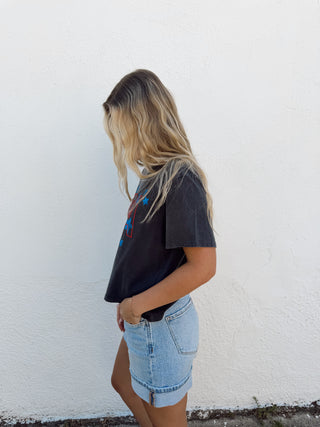 USA Puff Graphic Tee - Charcoal