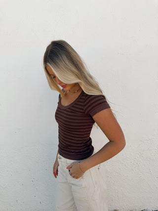 Sandy Striped Tee - Brown