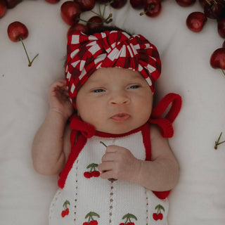 Knit Ruffle Romper | Cherry