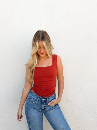 Square Neck Tank - Rust