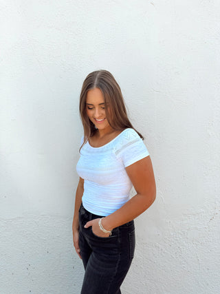 Bodie Boat Neck Top - White