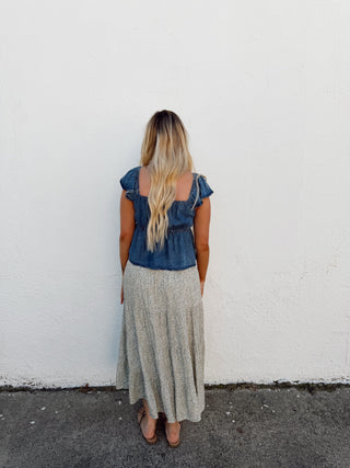 Sage Floral Skirt
