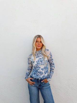 Roe Floral Mesh Top