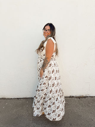 Olivia Dress- Off White/Mocha