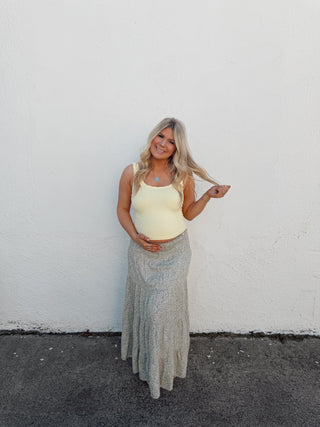 Sage Floral Skirt