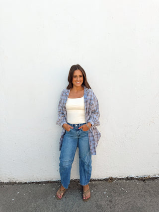 Lauren Plaid Top