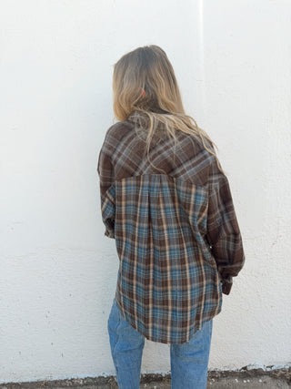 Kambrie Flannel - Chocolate/Blue