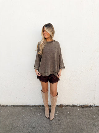 Lila Lace Shorts - Brown