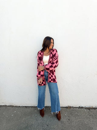 Karter Checkered Cardi