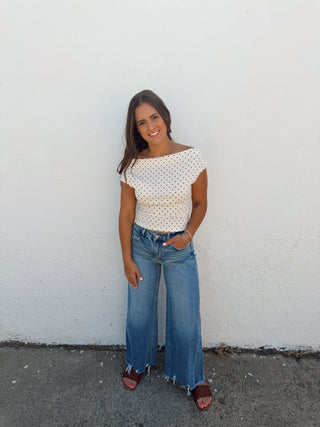Patsy Polka Dot Top - Cream