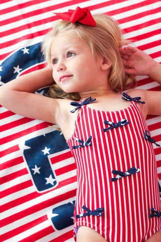Bows + Stripes One Piece Swimsuit