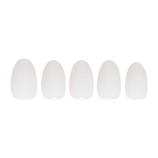 White Swan Press-On Nails | Short Oval Solid Holiday Nails