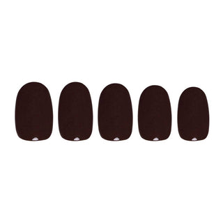 Bark Brown Press-On Nails | Fall Solids | Short Round (Rooted)