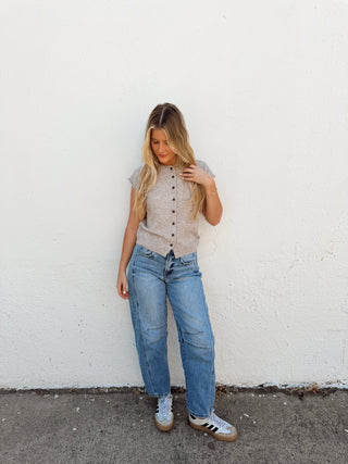 Rowan Sleeveless Cardigan - Taupe