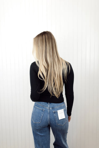 Black Scoop Neck Top