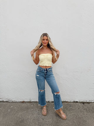 Tay Textured Tube Top - Yellow