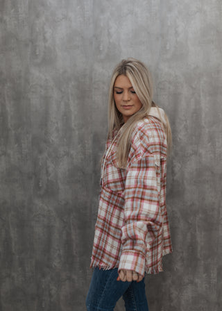 BF Flannel With Hood - Pink