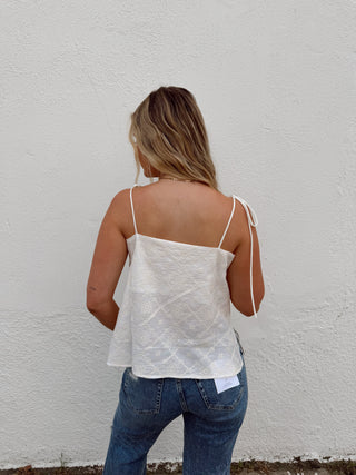 Mel Eyelet Top - Cream