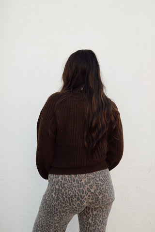 Nora Knit Sweater - Brown