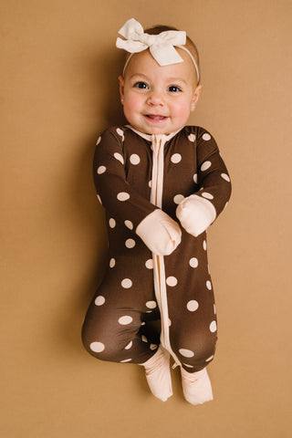 Espresso Polkadot Bamboo Zippy