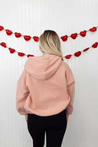 Rhodes Half Zip Hoodie - Pink