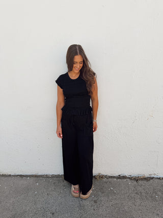 Aubrey Smocked Set - Black