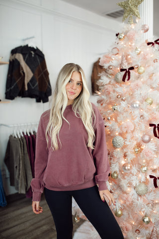 Plum Round-Neck Sweatshirt