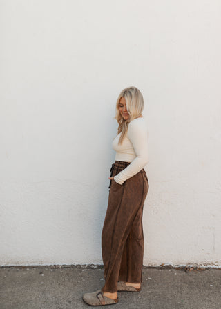 Benji Barrel Sweatpants - Brown