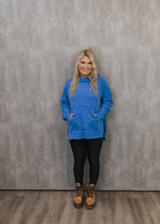 Deb Washed Hoodie - Blue