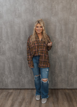 Laura Plaid Flannel - Camel