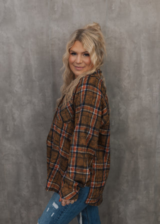 Laura Plaid Flannel - Camel