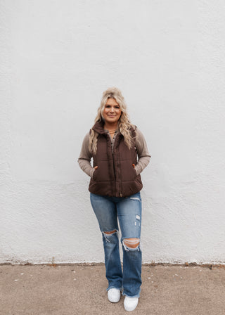 Frankie Puffer Vest - Brown