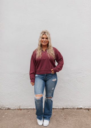 Miller Half Zip Up - Cabernet