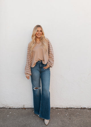 Tate Stripe Top - Latte