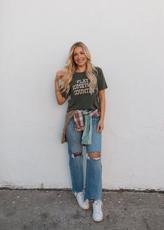 Play Somethin' Country Cropped Graphic Tee