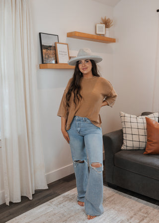 Greta Knit Top - Latte (Rooted)