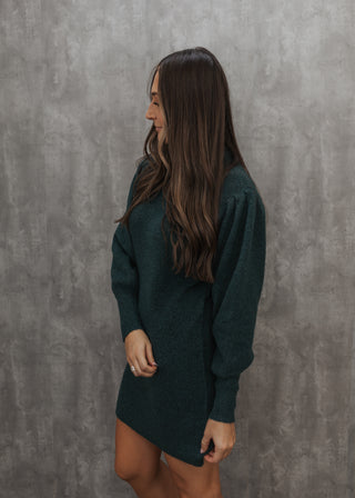 Elena Sweater Dress-Green