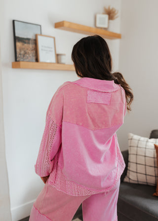 The Lounger Shacket - Pink (Rooted)