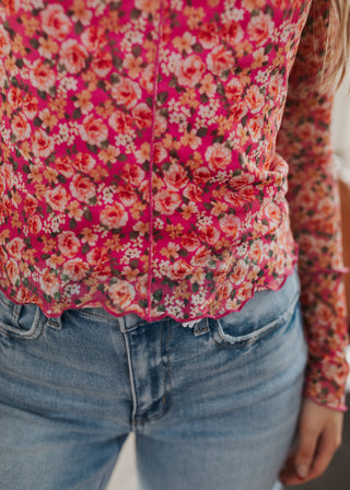 Harlan Mesh Top - Fuchsia (Rooted)