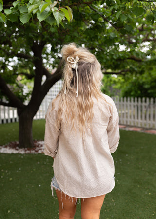 Capri Button Down Top - Natural